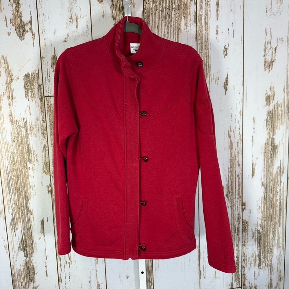 Columbia Women's Red Lightweight Sweatshirt Jacket. Size Large. Good used cond!